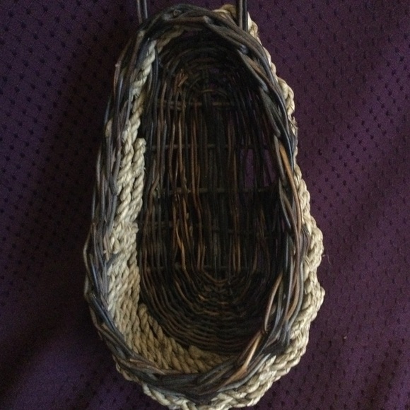 Decorative Wicker Wall Pocket Boho Planter 12" Basket - Picture 7 of 14